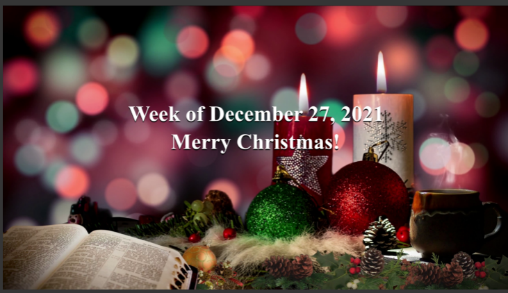 Morning Prayer       Week of December 27